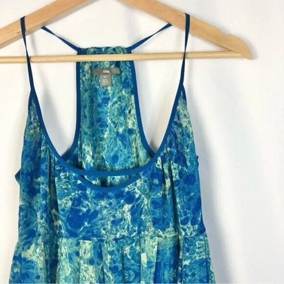Gap Blue Watercolor Printed Sleeveless Maxi Dress 2 - Picture 3 of 6